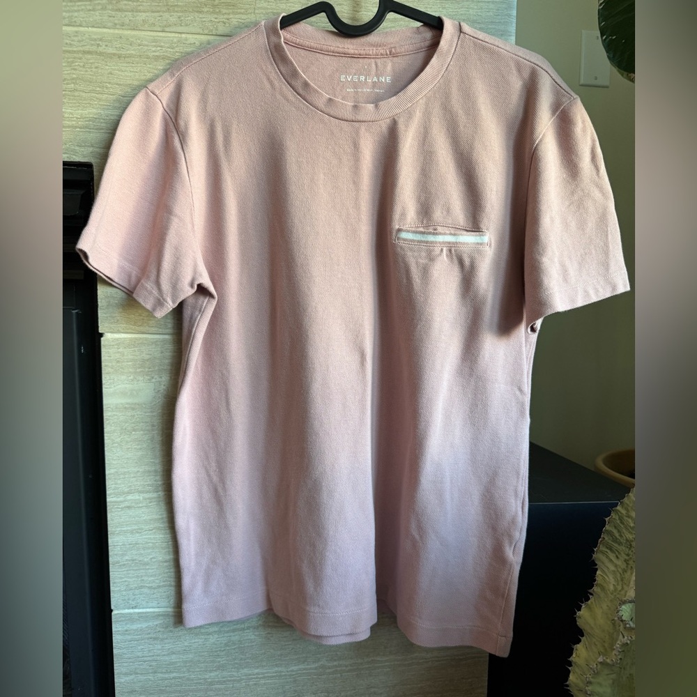 LAST CHANCE Everlane Premium-Weight Pocket Tee, Pink Size Small